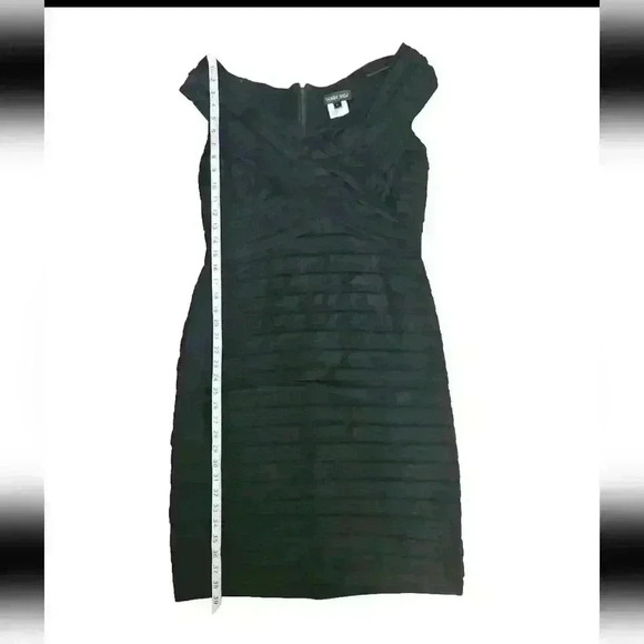 Tadashi Shoji Womens Black Pleated Shutter Cocktail Sleeveless Mini Dress L - Picture 12 of 13